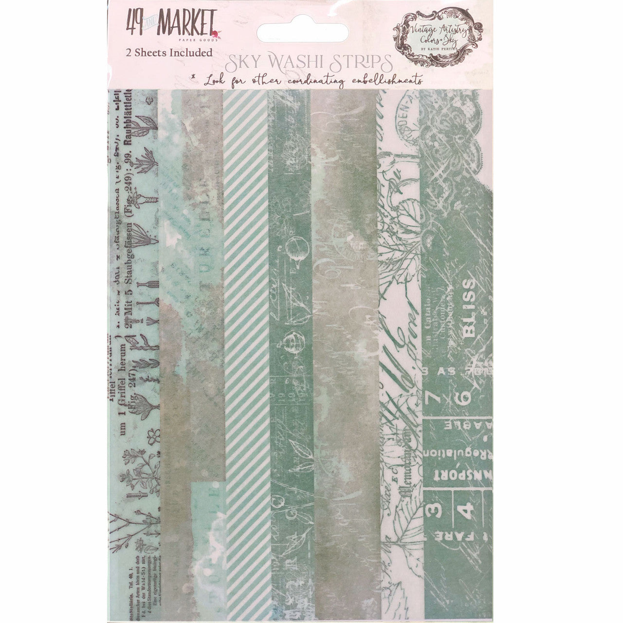 49 en Market Vintage Artistry Sky Washi-strips